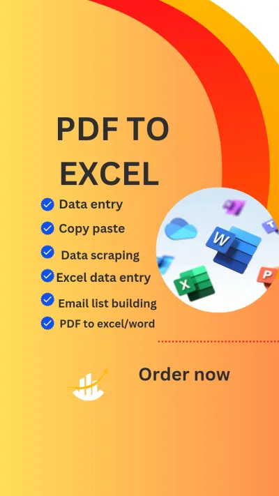 Do urgent PDF to excel work, image to excel, PowerPoint and MS word conversion 